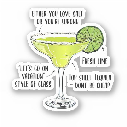 Margarita Concoction Stemless Of je houdt van zout Sticker (Voorkant)