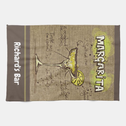 Margarita Custom Bar Burlap - Gepersonaliseerd Theedoek (Horizontaal)