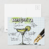 Margarita Drink- Cocktailgeschenk Briefkaart (Voorkant / Achterkant)