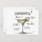Margarita Drink Recipe Design Briefkaart (Voorkant / Achterkant)