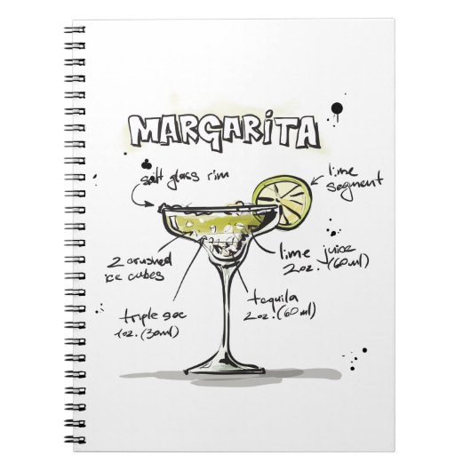 Margarita Drink Recipe Design Notitieboek (Voorkant)