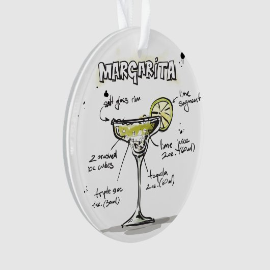 Margarita Drink Recipe Design Ornament (voorkant)