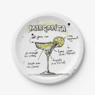 Margarita Drink Recipe Design Papieren Bordje