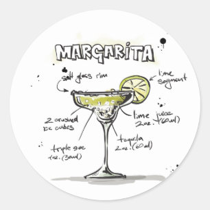 Margarita Drink Recipe Design Ronde Sticker
