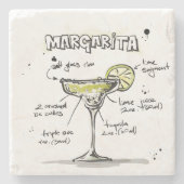 Margarita Drink Recipe Design Stenen Onderzetter (Voorkant)