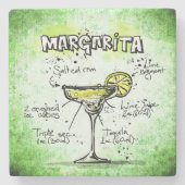 Margarita Drink Recipe Stenen Onderzetter (Voorkant)