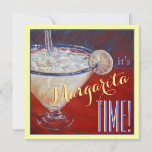 Margarita drink rood blauw geel bachelorette kaart