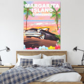 Margarita Eiland - Venezuela reisposter Canvas Afdruk (Insitu (Slaapkamer))