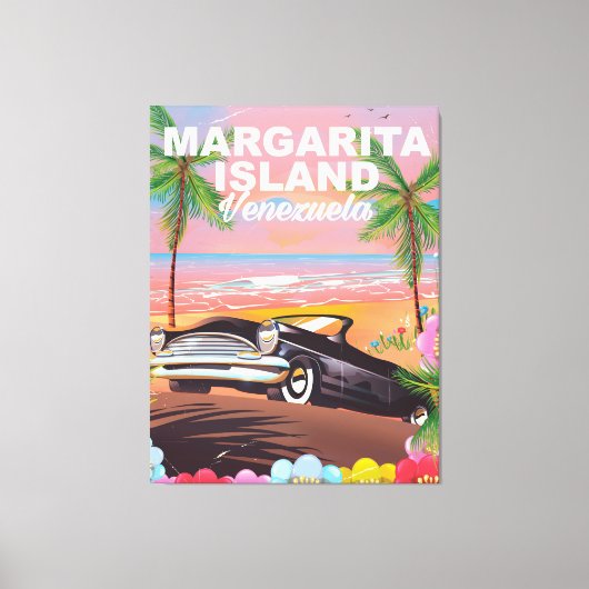 Margarita Eiland - Venezuela reisposter Canvas Afdruk (Voorkant)