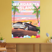 Margarita Eiland - Venezuela reisposter Canvas Afdruk (Insitu (Woonkamer))