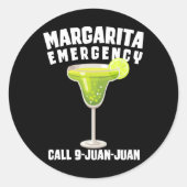 Margarita Emergency Call 9 Juan Funny Cinco D Ronde Sticker (Voorkant)