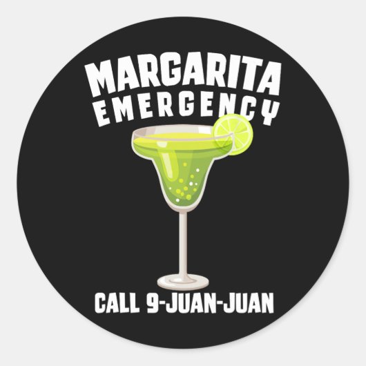 Margarita Emergency Call 9 Juan Funny Cinco D Ronde Sticker (Voorkant)