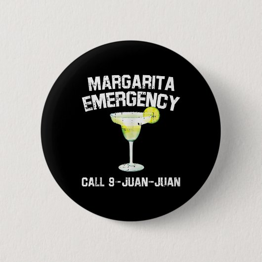 Margarita Emergency Mexican Fiesta Funny Cinco de Ronde Button 5,7 Cm (Voorkant)