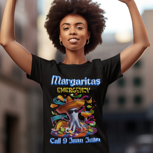 Margarita Emergency Sombrero-dragende octopus T-shirt