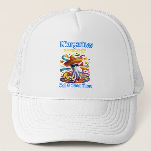 Margarita Emergency Sombrero-dragende octopus Trucker Pet (Voorkant)