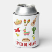 Margarita en boog Coquette Cinco de Mayo Blikjeskoeler (Blikje Voorkant)