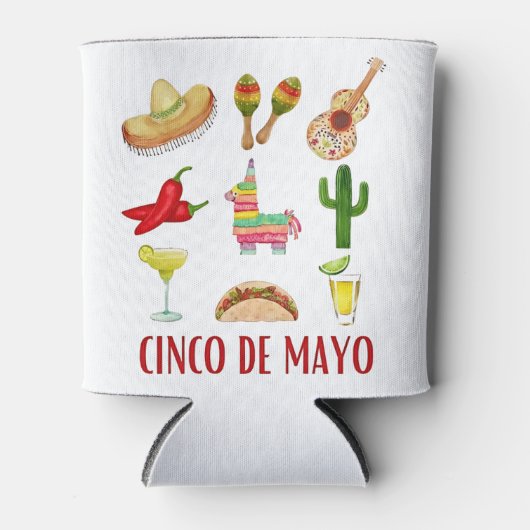 Margarita en boog Coquette Cinco de Mayo Blikjeskoeler (Voorkant)