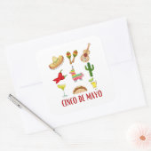 Margarita en boog Coquette Cinco de Mayo Vierkante Sticker (Envelop)