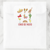 Margarita en boog Coquette Cinco de Mayo Vierkante Sticker (Tas)