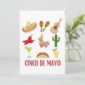 Margarita En Bow Coquette Cinco De Mayo  Kaart (Staand voorkant)