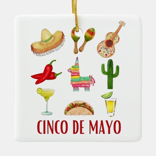 Margarita En Bow Coquette Cinco De Mayo Keramisch Ornament (Voorkant)