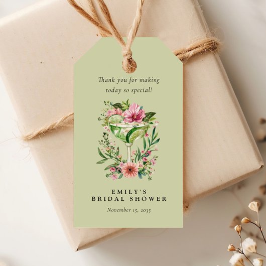 Margarita Feest Bloem Bruidsborrel Cadeaulabel