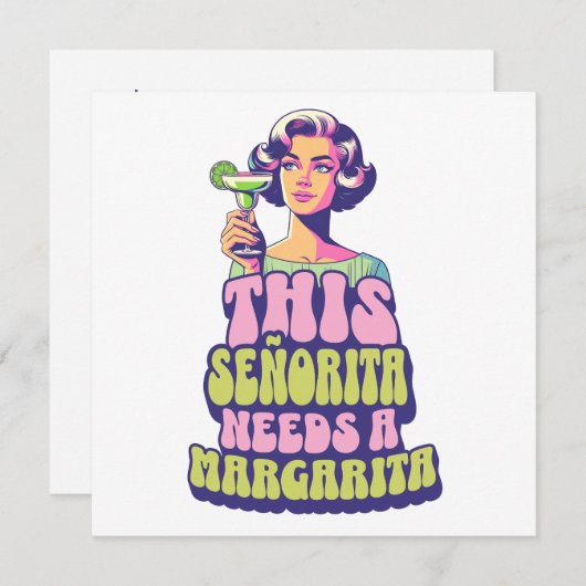Margarita Feest Cocktail Party Viering Kaart (Voorkant / Achterkant)