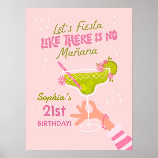 Margarita Fiesta Adult Verjaardagsfeest Poster (Voorkant)