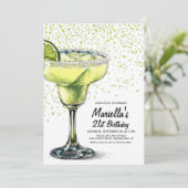 Margarita Fiesta Birthday Invitation Kaart (Staand voorkant)