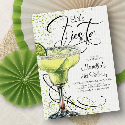 Margarita Fiesta Birthday Invitation Kaart