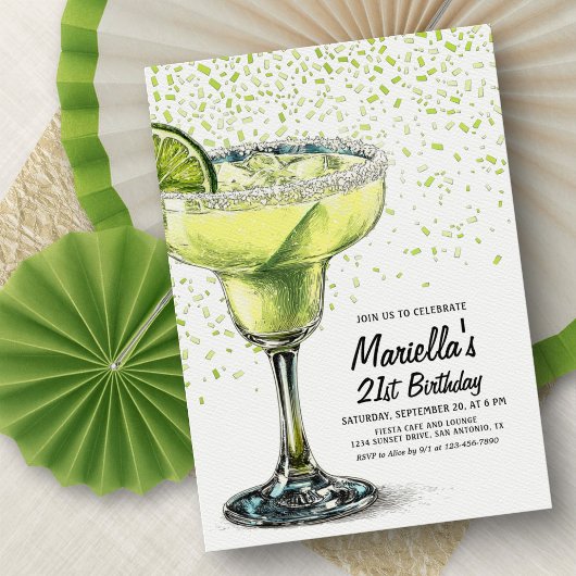 Margarita Fiesta Birthday Invitation Kaart