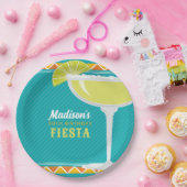 Margarita Fiesta Birthday Party Turquoise Sinaasap Papieren Bordje (Feest)