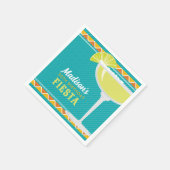 Margarita Fiesta Birthday Party Turquoise Sinaasap Servet (Hoek)