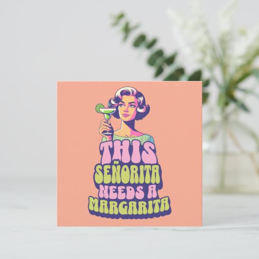Margarita Fiesta Cocktail Feest Kaart (Staand voorkant)
