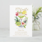 Margarita Fiesta Floral Let's Fiesta Bridal Shower Kaart (Staand voorkant)