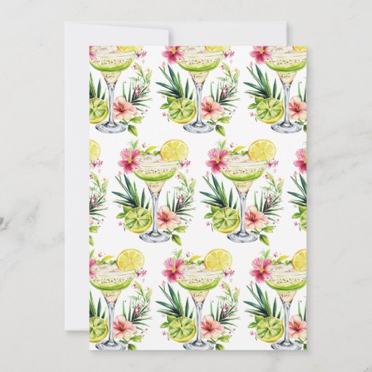Margarita Fiesta Floral Let's Fiesta Bridal Shower Kaart (Achterkant)