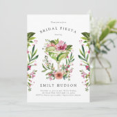 Margarita Fiesta Floral Vrijgezellenfeest Kaart (Staand voorkant)