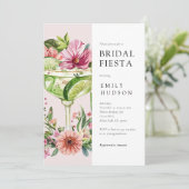 Margarita Fiesta Floral Vrijgezellenfeest Kaart (Staand voorkant)