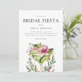 Margarita Fiesta Floral Vrijgezellenfeest Kaart (Staand voorkant)