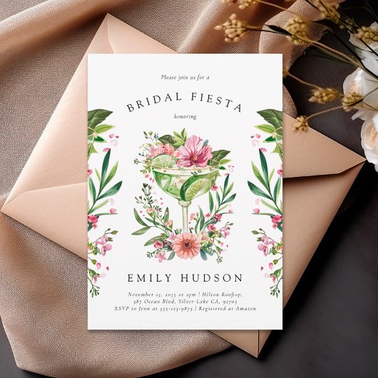 Margarita Fiesta Floral Vrijgezellenfeest Kaart