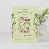 Margarita Fiesta Floral Vrijgezellenfeest Kaart (Staand voorkant)