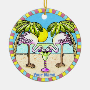 Margarita Flamingo Keramisch Ornament