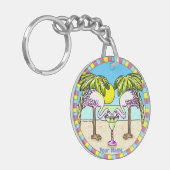 Margarita Flamingo  Sleutelhanger (Voorkant Links)