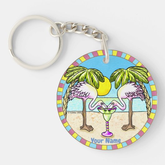 Margarita Flamingo  Sleutelhanger (Voorkant)