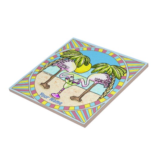 Margarita Flamingo Tegeltje (Zijkant)