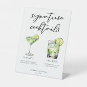 Margarita Gin & Tonic Signature Cocktails Menu Reclamebord Met Voetstuk (Voorkant)