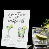 Margarita Gin & Tonic Signature Cocktails Menu Reclamebord Met Voetstuk