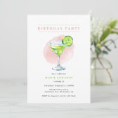 Margarita | Girly Blush Roze Moderne Volwassen Ver Kaart (Staand voorkant)