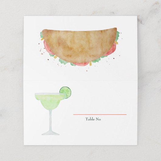 Margarita Glass, Tequila en Taco Fiesta Plaatskaartje (Buitenkant ongevouwen)