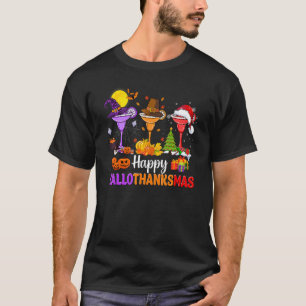 Margarita Glasses Witch Santa Hat Herfst Happy Hal T-shirt